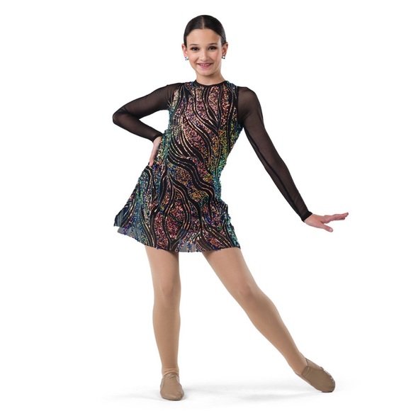 A Wish Come True | Light It Up Black Short Dress with Multicolor Sequins, LA - Picture 1 of 6